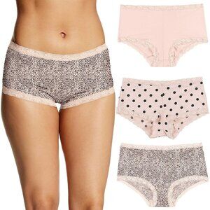Women's Microfiber Lace Boyshort Panties 3-Pack Medium Comfort Full Coverage